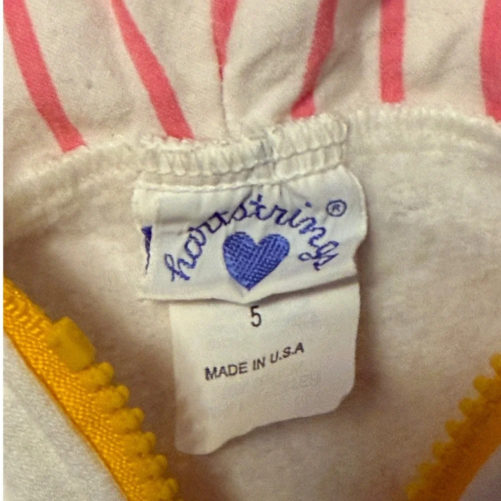 Vintage Hartstrings Girls 4pc Set Pink White Green ‎ Hoodie Sweatpants Socks 5 6